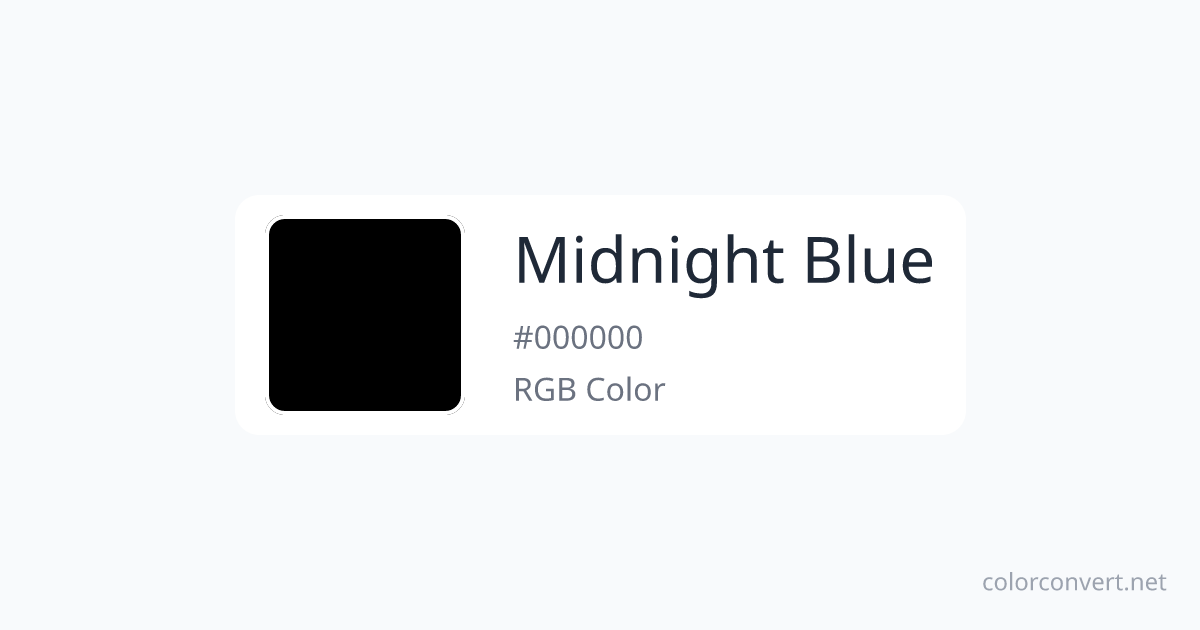 Color Midnight Blue (#191970) - Color Details & Conversion Tools